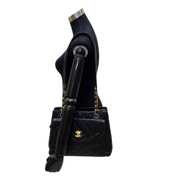 CHANEL Chanel Matelasse Caviar Skin Leather Genuine Turnlock Chain Semi Shoul... - Picture 2 of 10